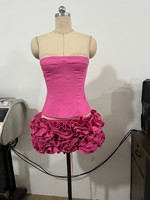 Ensemble de jupes d'été pour femmes, 2 pièces, rouge uni, robes de cérémonie pour invitées de mariage, robes de bal, luxe, coton et polyester, au-dessus du genou