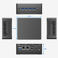 Mini Computadora Intel N300 N305 con Ventilador, Mini PC Compacto con 2 Puertos LAN de 2.5G para Multitarea, Oficina y Juegos Ligeros