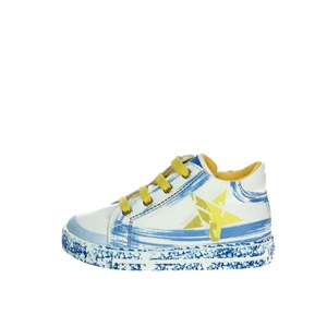 Sneakers per Bambini Falcotto Bianche e Azzurre con Stampa a Stelle, Scarpe in Tela Taglia 28 - Product Image 1