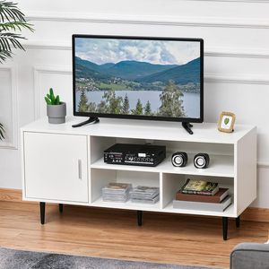 Modern Home Entertain ment Unit Center MDF-TV-Stands chrank für Fernseher bis zu 60 Zoll mit Kabelloch-Lager regal für Wohnzimmer - Product Image 1