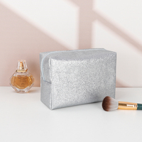 Pochette cosmétique en PVC personnalisée avec paillettes, fermeture éclair, sac de maquillage de luxe portable pour les voyages