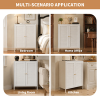 Armoires de rangement modernes en acier avec portes à persiennes, meubles de maison réglables, fabricant OEM ODM, montage facile, armoire latérale en métal