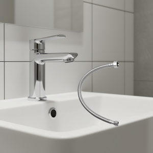 Connecteur de ligne d'alimentation de robinet en acier inoxydable tressé, longueur de 16 pouces, finition chromée, accessoire de robinet de salle de bain, montage mural - Product Image 2