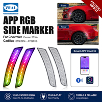 Feux de position latéraux avant et arrière à LED RGB pour Chevrolet Camaro 2016-2021 Cadillac CTS ATS, lentille transparente, 4 pièces