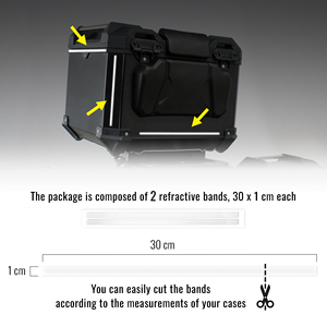 แถบกาวสีขาวสะท้อนแสง3D สำหรับกล่องบนรถจักรยานยนต์1x30ซม.-อุปกรณ์เสริมภายนอก2ชิ้น - Product Image 1