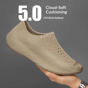 Chef's <b>Shoes</b> <b>Men</b> Summer Outdoor Waterproof Slip-Resistant Oil-Resistant Durable Breathable Kitchen <b>Work</b> Slip-On Safety <b>Shoes</b> - Product Image 2