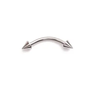 ASTM F136 титановое кольцо для бровей с шипами с внешней резьбой, ювелирные изделия для пирсинга бровей