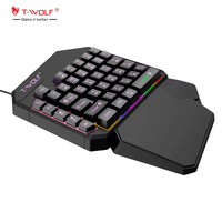 Nouveau produit phare TWOLF TF900 Mini Clavier mécanique à une main avec rétroéclairage LED RGB et ensemble souris pour Android