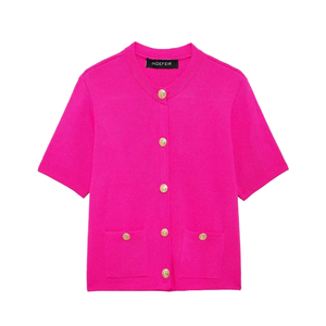 New Fashion <strong>Summer</strong> Elegant Casual <strong>Cardigan</strong> Women'S Jumper Top Short Sleeve Crew Neck Sweater for <strong>Lady</strong> - Product Image 1