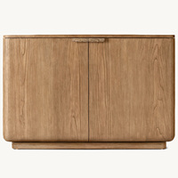 Buffet à double porte en bois massif de style américain vintage Rhoohill, meuble de luxe en bois antique pour salle à manger