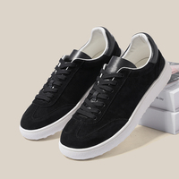 Baskets décontractées élégantes et simples en cuir véritable noir, imperméables et respirantes, pour couples, tendance mode pour commande en gros