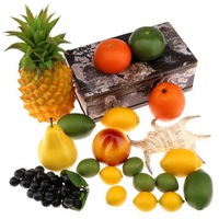 Fruits artificiels en plastique (poire, pomme, banane, pêche, kiwi, orange, cerise) pour décoration, fruits artificiels réalistes et recyclables, modèle de cuisine