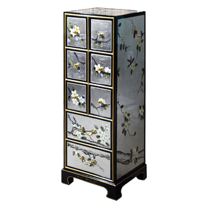 Stile americano cassettiera a nove cassetti in lamina d'oro disegno floreale in legno dipinto mobili per camera da letto per soggiorno - Product Image 3