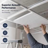 Composants de grille pour dalles de plafond en aluminium, panneau décoratif suspendu, ignifuge, acoustique, étanche, pour la conception intérieure commerciale