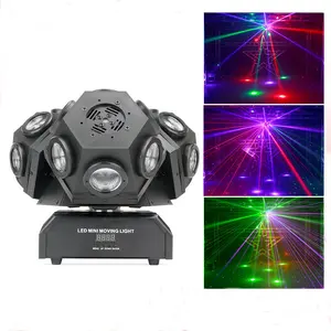 Vente chaude 18 Led 3 Têtes Faisceau Tête Mobile Lumières avec Laser RVB pour DJ Disco Party Éclairage de Scène