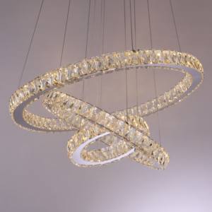 Bauhaus Vitrail Américain 60cm Bague Or Acier Inoxydable Led Suspension Shell Éclairage Lustres - Product Image 1