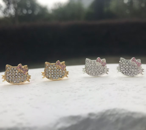 Nuovi <span class=keywords><strong>Orecchini</strong></span> a Forma di Gatto Placcati Oro con Zirconi, Gioielli Cartoon Animali, Dolci <span class=keywords><strong>Orecchini</strong></span> a Forma di Gattino <span class=keywords><strong>per</strong></span> Ragazze - Product Image 1