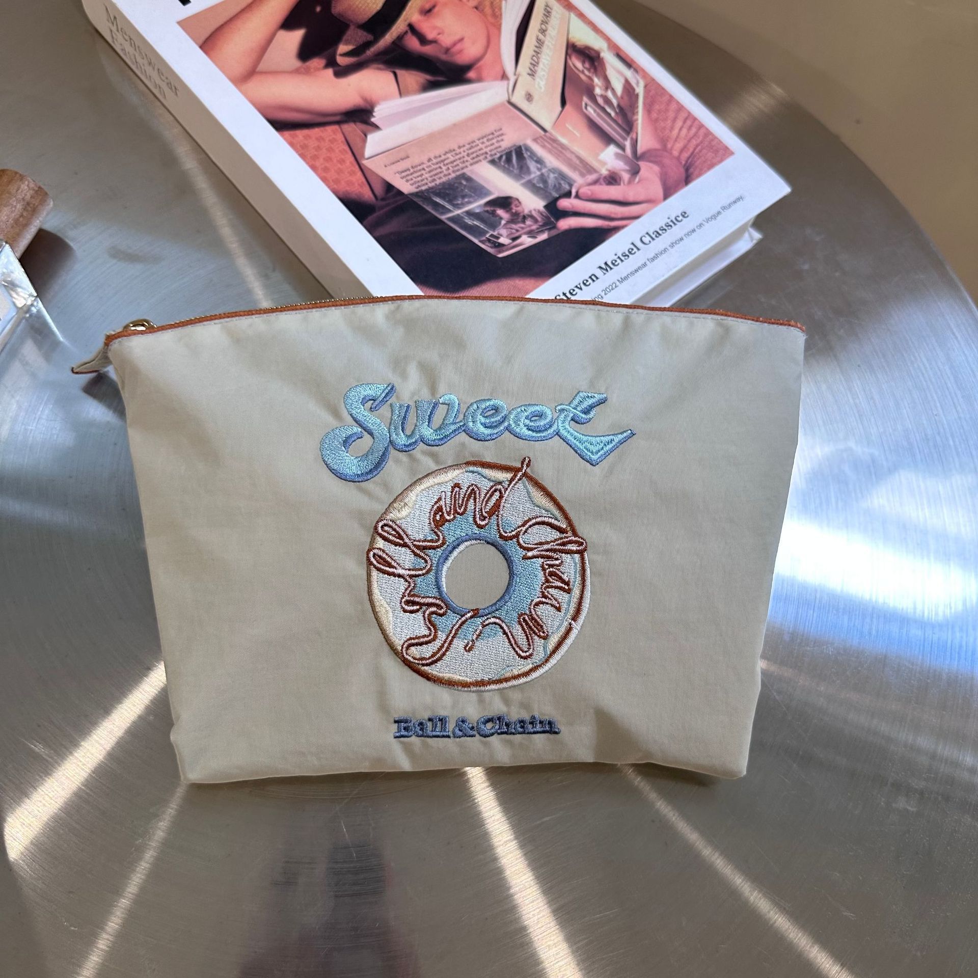 Gris clair - Sac à cosmétiques en forme de donut - Mini modèle - Sac individuel sans bandoulière