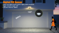 Lampe murale solaire LED extérieure au design minimaliste élégant, étanche IP65, avec détecteur de mouvement PIR, pour jardin, cour, balcon