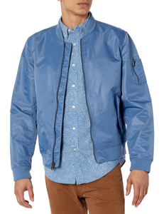 Blouson bomber léger zippé <span class=keywords><strong>Levis</strong></span> pour homme, style streetwear, polyester/coton, bleu, neuf, non rembourré, taille M - Product Image 1