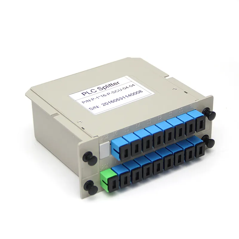 Divisor de rack plc da caixa de abs lgx, divisor de conectores sc upc tipo de cassete 1x16 divisor de fibra óptica