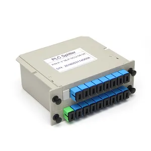 Divisor Plc de montaje en estante, divisor de caja ABS LGX, conectores SC UPC, tipo de Cassette, divisor de fibra óptica 1X16