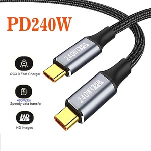 Cáp dữ liệu 5A pd240w loại C sạc nhanh C đến C cáp cho máy tính máy in MacBook & Máy quét mã vạch - Product Image 2