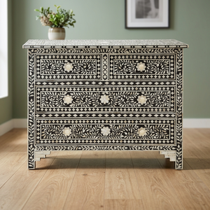 Meuble pliable en os incrusté à motif floral pour salon, appartement, école, hôtel, hôpital, centre commercial – Design moderne - Product Image 1