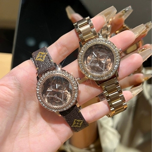 <span class=keywords><strong>Montre</strong></span>-bracelet pour <span class=keywords><strong>femme</strong></span> en acier inoxydable avec cadran numérique en diamant de marque tendance, boîtier de 10 mm, <span class=keywords><strong>aiguille</strong></span> luminescente, bracelet en cuir véritable - Product Image 2