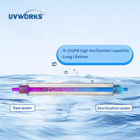 UVWORKS UVC LED équipé d'un interrupteur de contrôle de débit intégré, prend en charge le contrôle automatique de l'activation et de l'arrêt des conduites d'eau circulantes