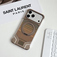 Dissipation thermique pour iPhone 17 Pro Max en aluminium 360° pour le dropshipping °   Étui de téléphone antichoc sans bordure avec support rotatif et couverture magnétique