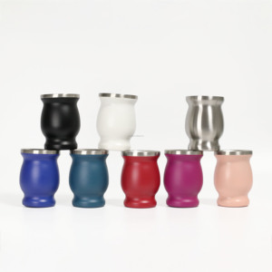 Yerba-taza <span class=keywords><strong>de</strong></span> té <span class=keywords><strong>de</strong></span> doble pared <span class=keywords><strong>de</strong></span> acero inoxidable, 4oz, 8oz, con aislamiento, Mate, calabaza argentina, taza <span class=keywords><strong>de</strong></span> viaje con Bombilla - Product Image 2