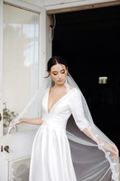 Robe de mariée légère à col en V profond, nouvelle robe longue blanche à traîne pour l'été, robe de plage dos nu pour les vacances