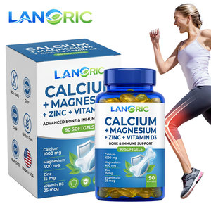 Integratore Immunitario Lanoric OEM Ca Mg Zn <span class=keywords><strong>D3</strong></span> D, Capsule Softgel di Carbonato di Calcio, Magnesio, Zinco e Vitamina <span class=keywords><strong>D3</strong></span> per Ossa Forti - Product Image 1