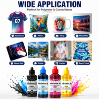 Encre de sublimation en bouteille de 100 ml compatible avec l'imprimante jet d'encre Epson pour le transfert thermique sur l'impression de tissus en polyester