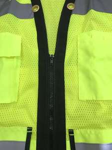 مرحبا <span class=keywords><strong>Viz</strong></span> سترة سلامة عاكسة متقدمة الصيف تنفس شبكة ملابس المرور مع جيب كبير وطباعة شعار مخصص - Product Image 2