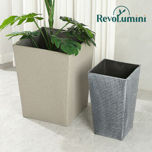 Pot bunga plastik & pot persegi tinggi besar dalam ruangan/luar ruangan seperti batu - Product Image 5