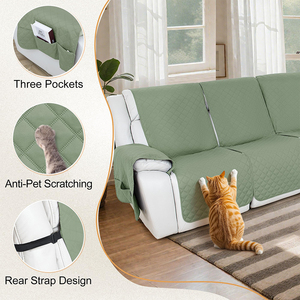 Housse de protection imperméable gaufrée <span class=keywords><strong>vert</strong></span> menthe clair anti-animaux pour fauteuil inclinable, couverture intégrale à 360 degrés avec fixation par cordes élastiques - Product Image 2