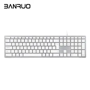最优惠价格工厂108键白色键帽USB电脑有线电脑桌面键盘适用于Macbook