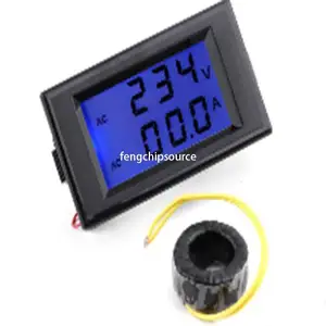 Trắng khung D69-2042 LCD kỹ thuật số AC điện áp Ampe kế hiển thị kép 5135 hiển thị kỹ thuật số mét đầu