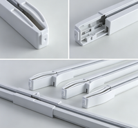 Rail de rideau flexible à rouleaux silencieux pour montage latéral au plafond, idéal pour baie vitrée