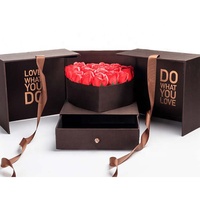 Shinchengruo — tiroir carré à Double porte en forme de cœur, coffret cadeau personnalisé pour Emballage de fleurs, bijoux, Surprise