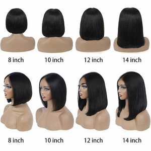 Perruque Bob Lace Frontale en Cheveux Humains Européens et Américains, 8-14 pouces, Densité 150-180%, Style Noir, Peut Être Permanente et Teinte - Product Image 6