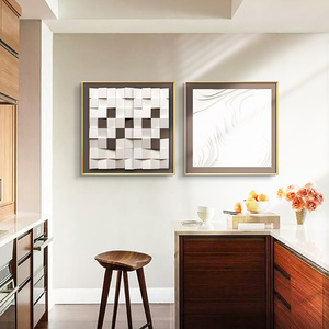 Arte de Hotel personalizable escultura de bloque de madera 3D de gama alta decoración de pared para luz nórdica entradas de lujo salas de estar - Product Image 5