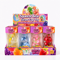 Jouet en caoutchouc souple Squeeze Bear, 12 pièces par boîte de présentation, doux, extensible, lumineux, anti-stress, unisexe, cadeaux pour enfants, cadeaux de fête