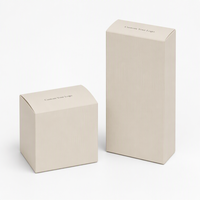 Boîte pliante carrée beige mat personnalisée avec couvercle arqué, impression CMYK, finition soft-touch, emballage de luxe pour crème cosmétique et soins de la peau