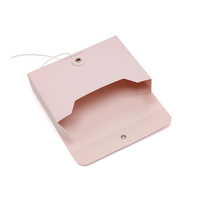 Boîte à gloss à lèvres de luxe de style enveloppe rose avec logo personnalisé, estampage à chaud en or rose, emballage cosmétique, coffret cadeau de maquillage