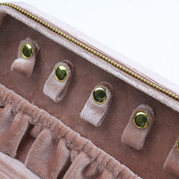 Boîte à bijoux rectangulaire de luxe léger à double couche avec fermeture éclair, gaufrée, pour bagues, bracelets, colliers et pendentifs, avec compartiments de rangement