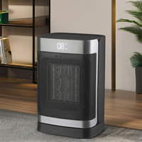Chauffage d'appoint portable électrique pour intérieur avec thermostat, mode ventilateur, 1500W, céramique PTC, chauffage rapide et sécurisé