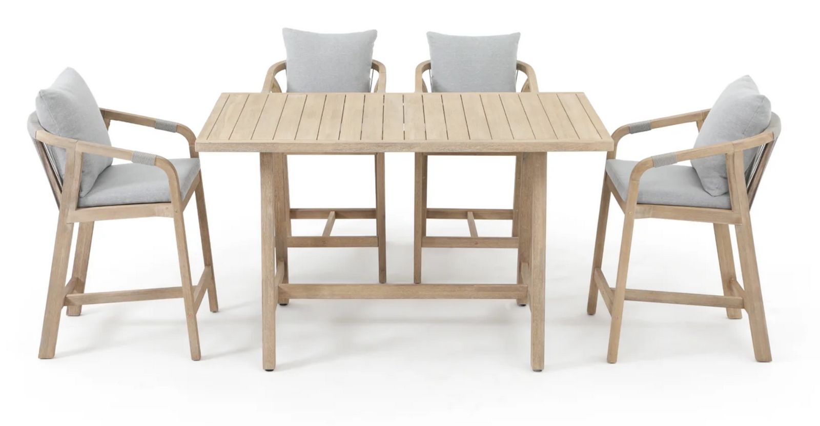 ไม้: PU teak Color + Cushion: Grey (ปรับแต่งได้)